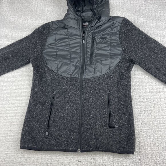 Outdoor Research Women's M Vashon Hybrid Full-Zip Jacket Black Wool Blend - Picture 10 of 16